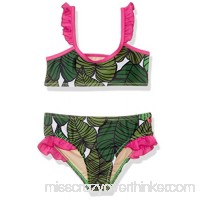 Pink Chicken Girls' Zoe Bikini Green Tropical Leaves B01MXWKR66
